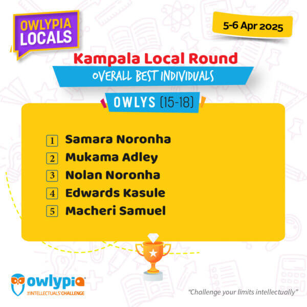 Owlypia competition results showing student achievements and awards ceremony