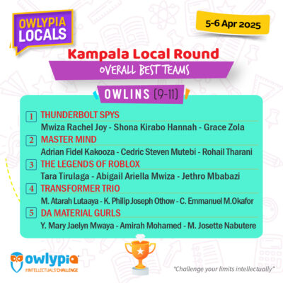 Owlypia competition results showing student achievements and awards ceremony