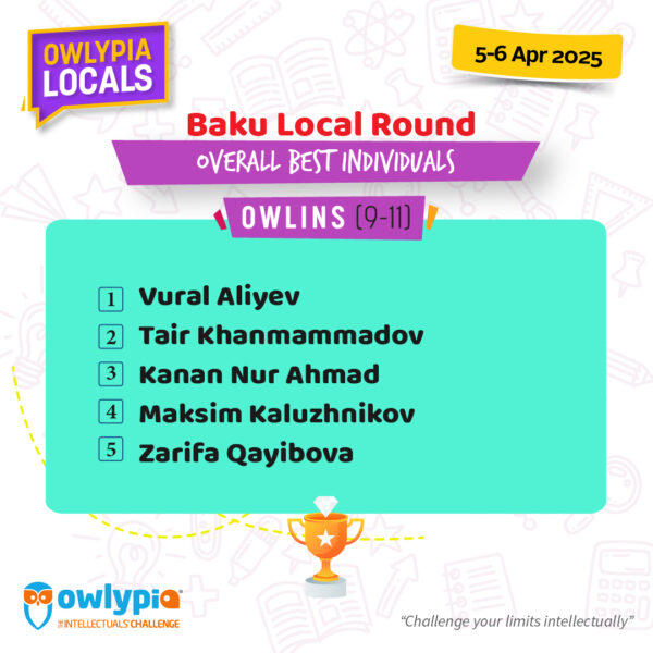 Owlypia competition results showing student achievements and awards ceremony