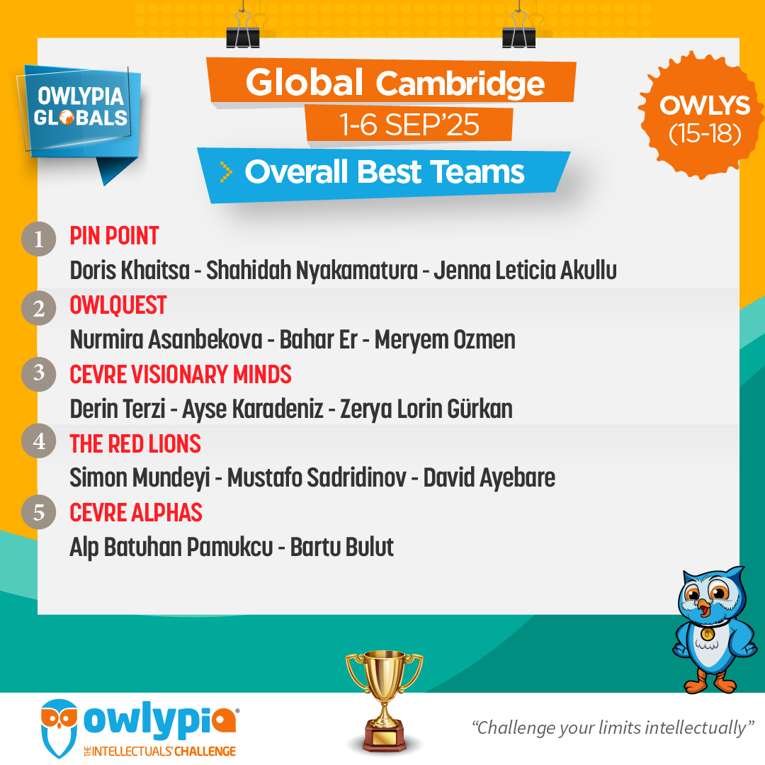 Owlypia competition results showing student achievements and awards ceremony