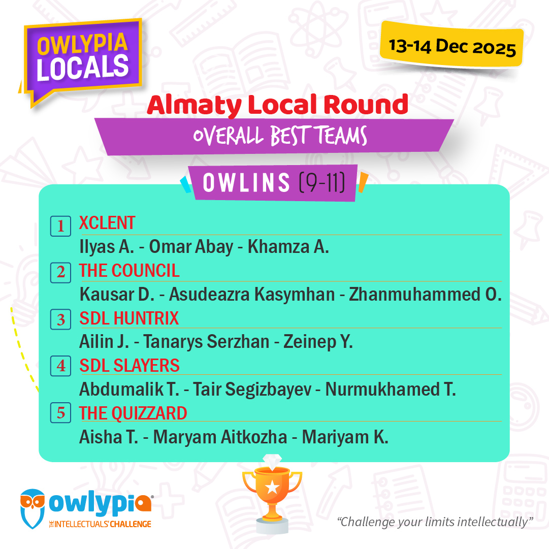 Owlypia competition results showing student achievements and awards ceremony