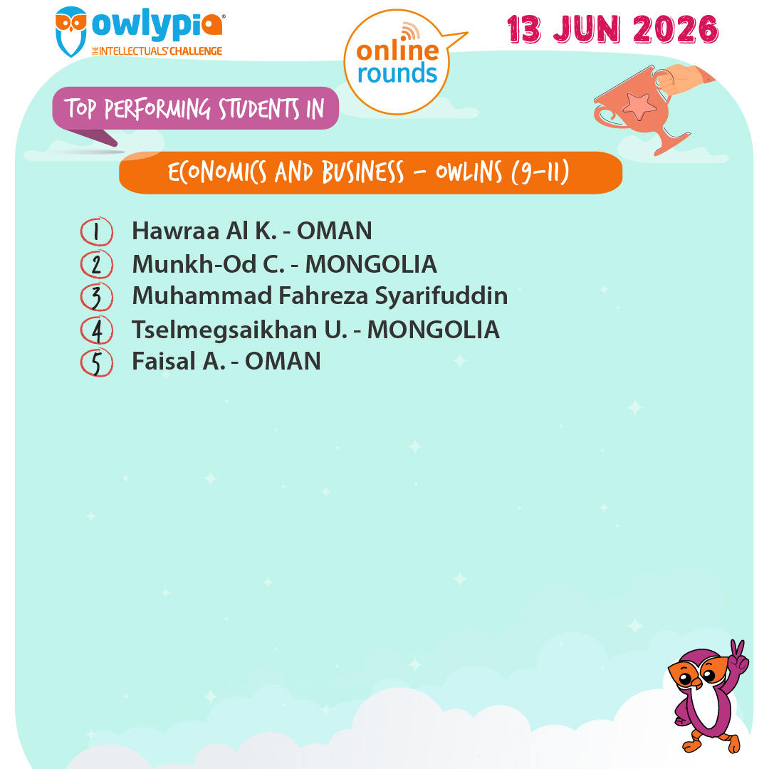 Owlypia competition results showing student achievements and awards ceremony