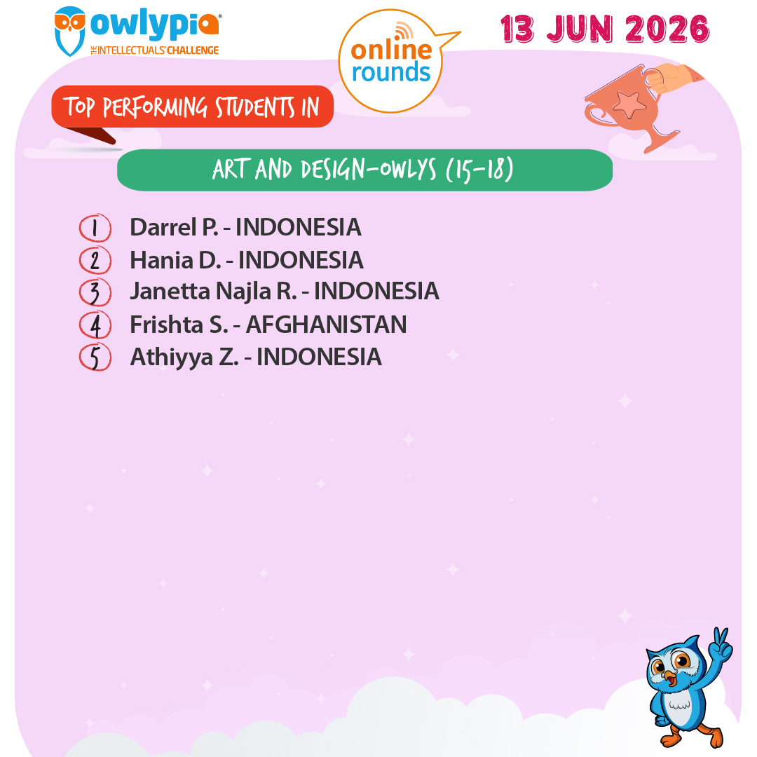 Owlypia competition results showing student achievements and awards ceremony